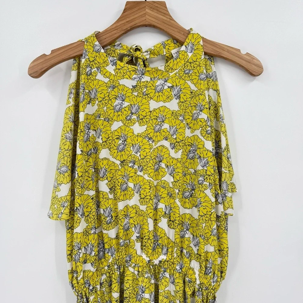 Robert Rodriguez Dania Yellow Floral Midi Dress Size 6